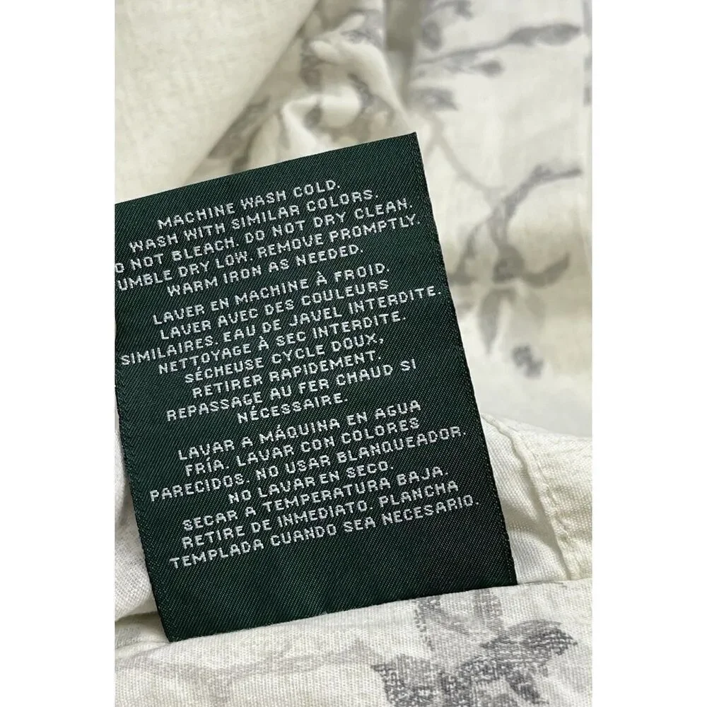 Ralph Lauren Home Figueroa Floral Neutral Gray Standard Pillow Sham 100% Cotton